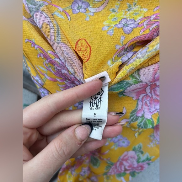 FREE PEOPLE X HOT AS HELL HAH ALL TIED UP SET FLARE PANT & TOP MARIGOLD Small - Picture 10 of 15